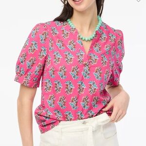 NEW J Crew Factory Cotton Printed short-sleeve poplin top